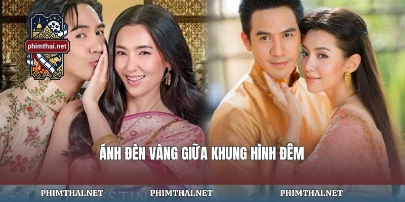 Ánh đèn vàng giữa khung hình đêm