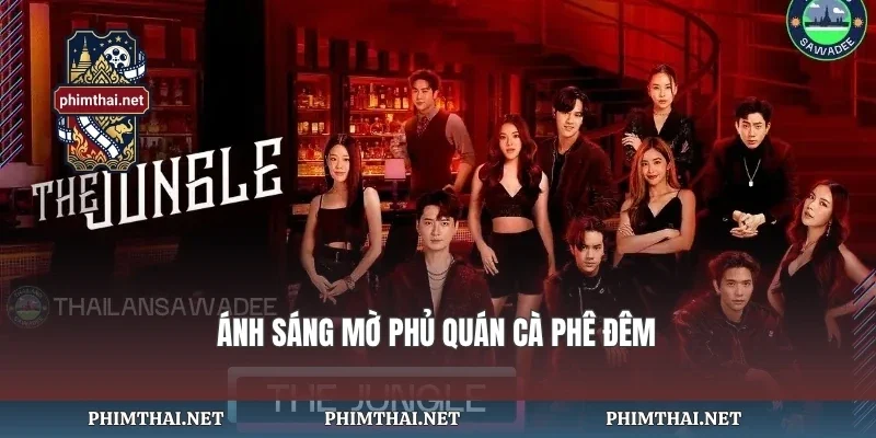 Ánh sáng mờ phủ quán cà phê đêm